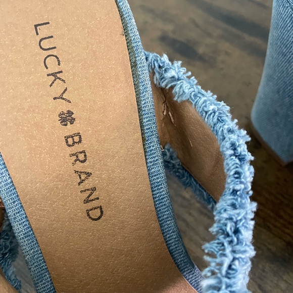 Lucky Brand Denim Frayed Mule Heels - Picture 6 of 12